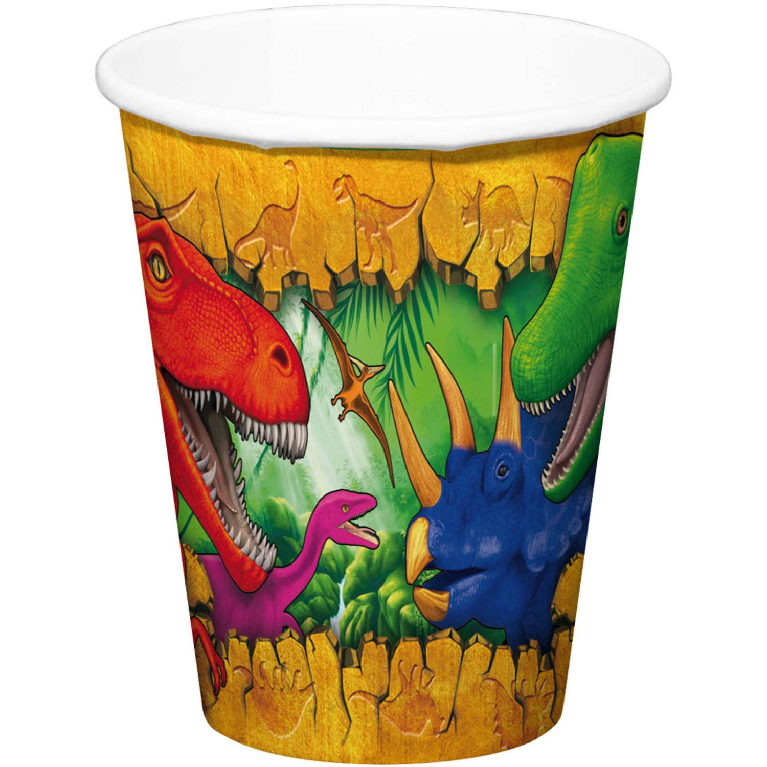 Paper Cups — Dinosaur — 250 ml — 6 pieces, Amscan
