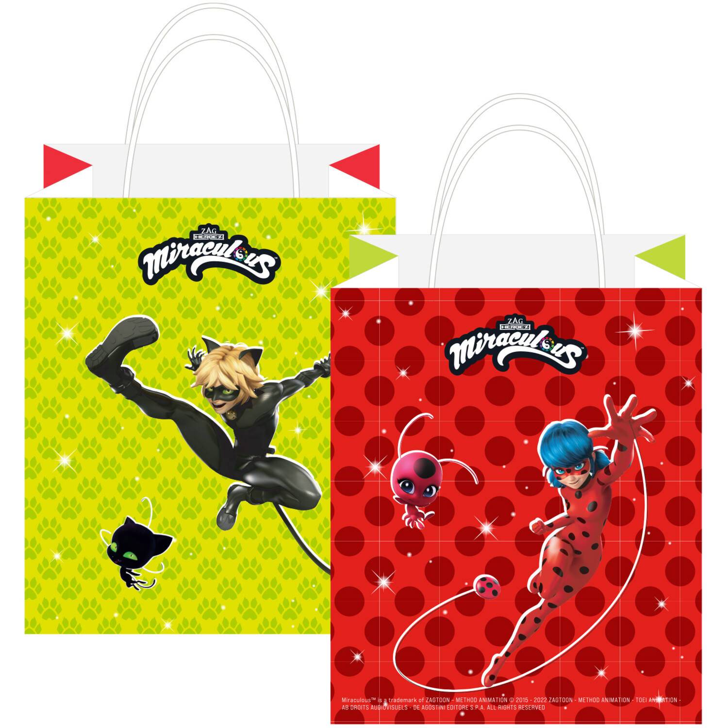 8 Lootbags Miraculous Paper 12,7 cm x 21,5 cm, Amscan