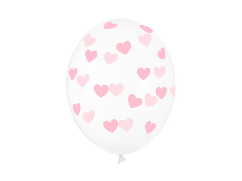 Hearts, Crystal Clear * Balloons 33 cm, (1 pack / 50 pcs.), Belbal